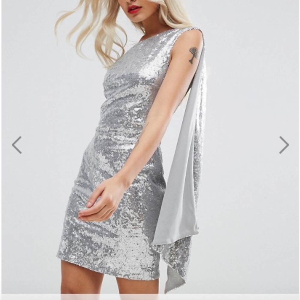 One Shoulder Sequin Mini Dress